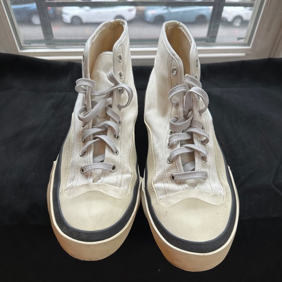 Acne Studios Blå Konst High-top Cotton-canvas Trainers In White - Picture 6 of 13